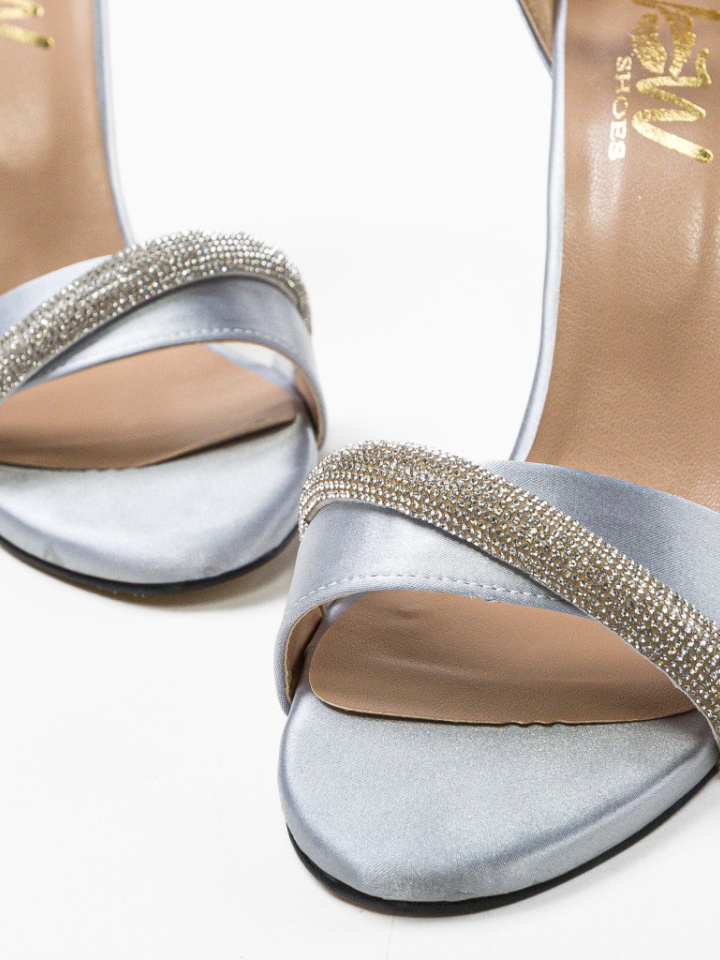 Sandale cu toc Waky Argintii