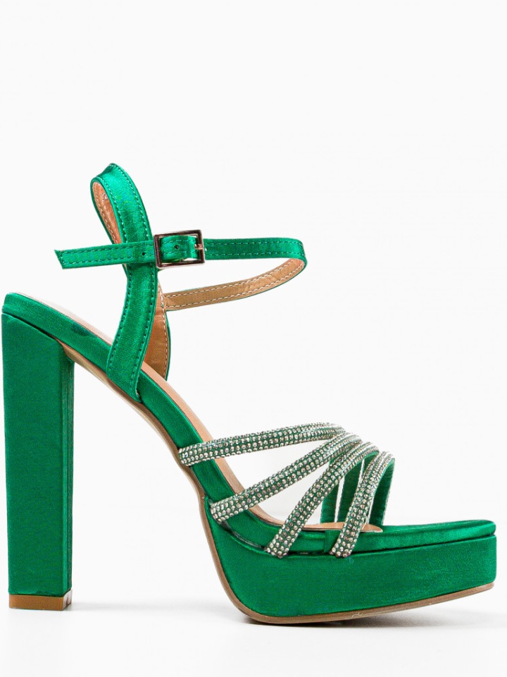 Sandale cu toc Lisbeth Negre