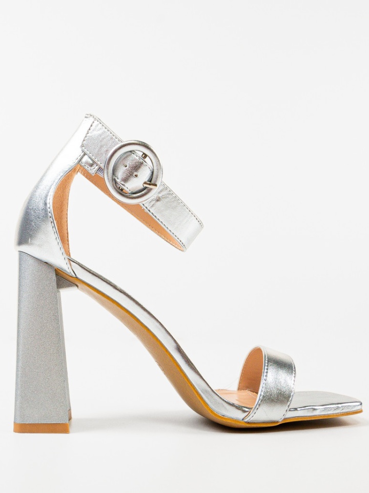 Sandale cu toc Seppho Albe