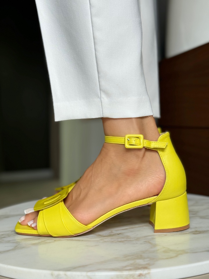 Sandale cu toc Pokazaha Galbene