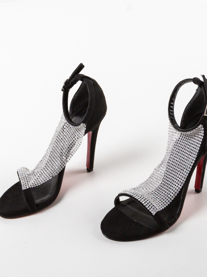 Sandale cu toc Esbar Argintii 2