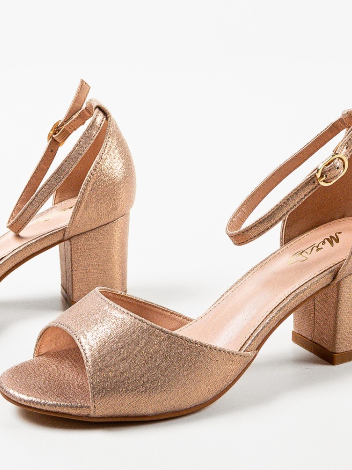 Sandale cu toc Bride Aurii 2