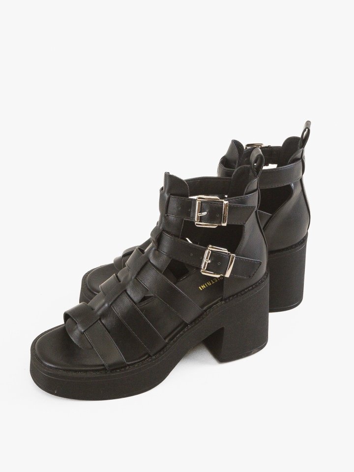 Sandale cu toc Jonty Negre