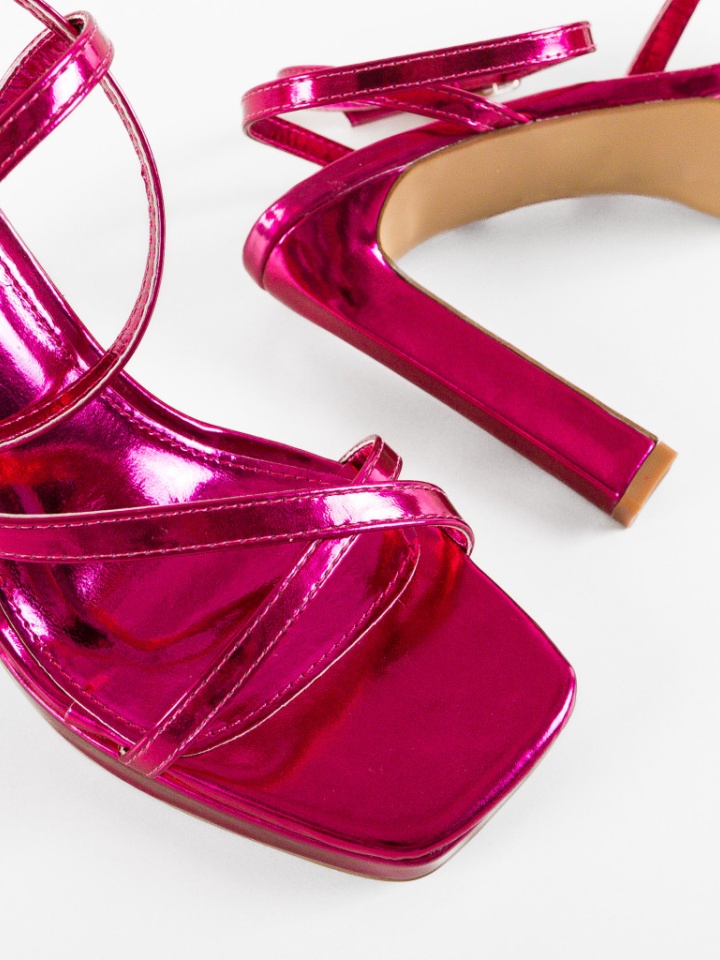 Sandale cu toc Lelesa Argintii