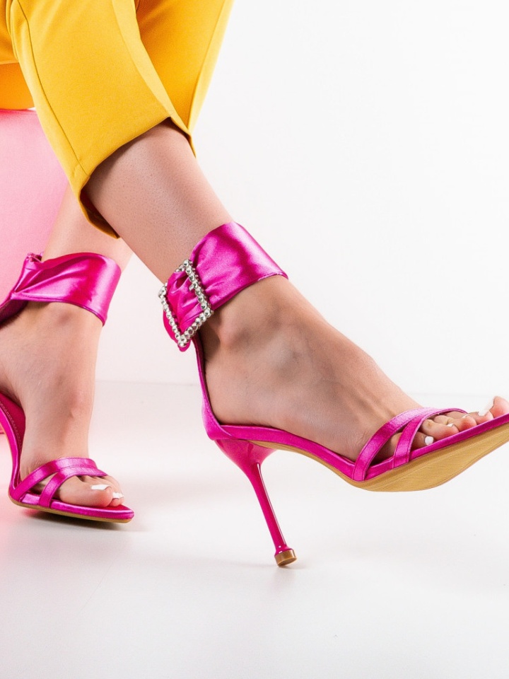 Sandale cu toc Linzi Fuchsia