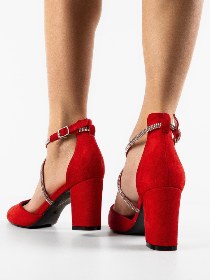 Pantofi cu toc Santos Rosii