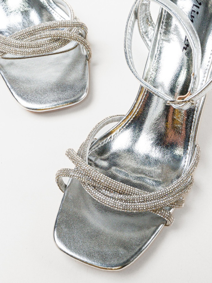 Sandale cu toc Nelson Argintii