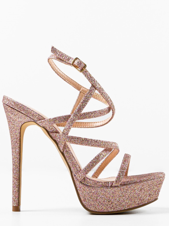 Sandale cu toc Kongo Roz