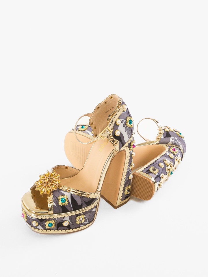 Sandale cu toc Benson Galbene