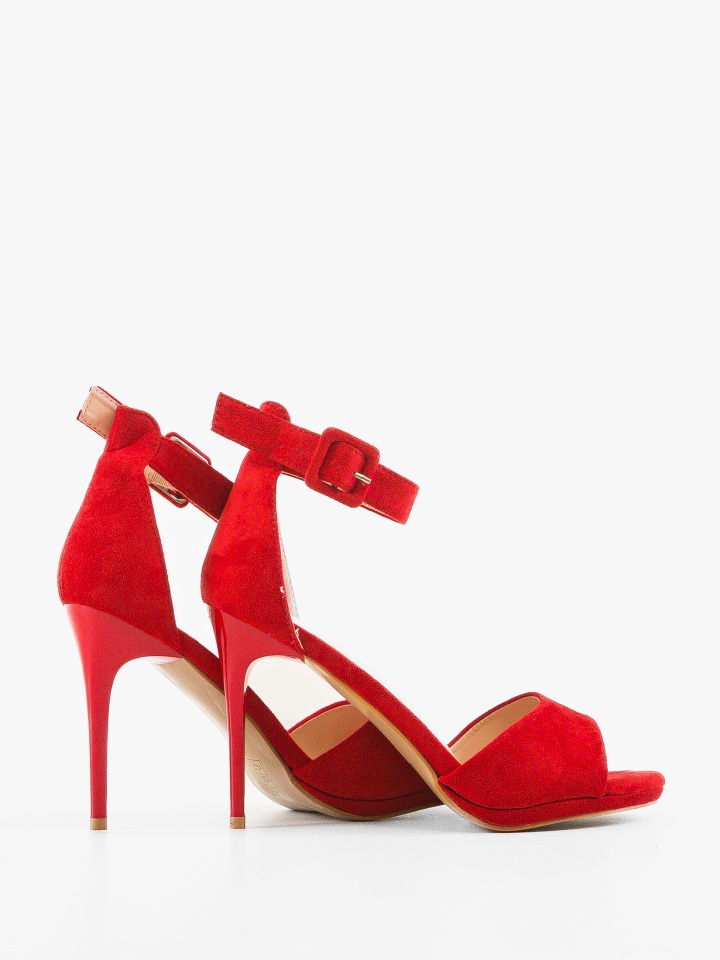 Sandale cu toc James Rosii