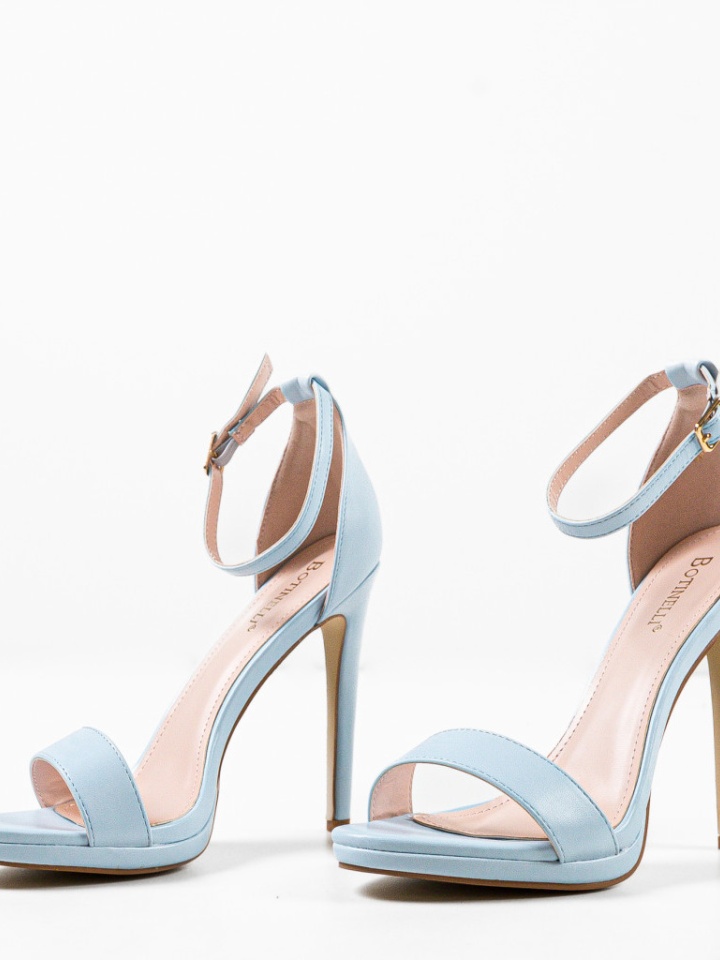 Sandale cu toc Akou Albe