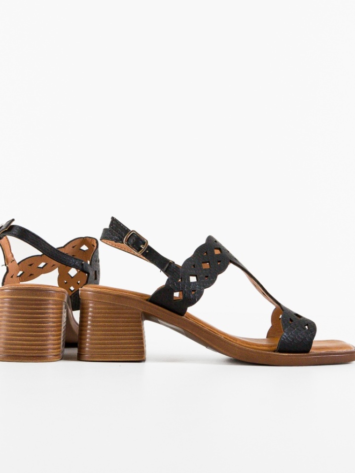 Sandale cu toc Jiano Negre