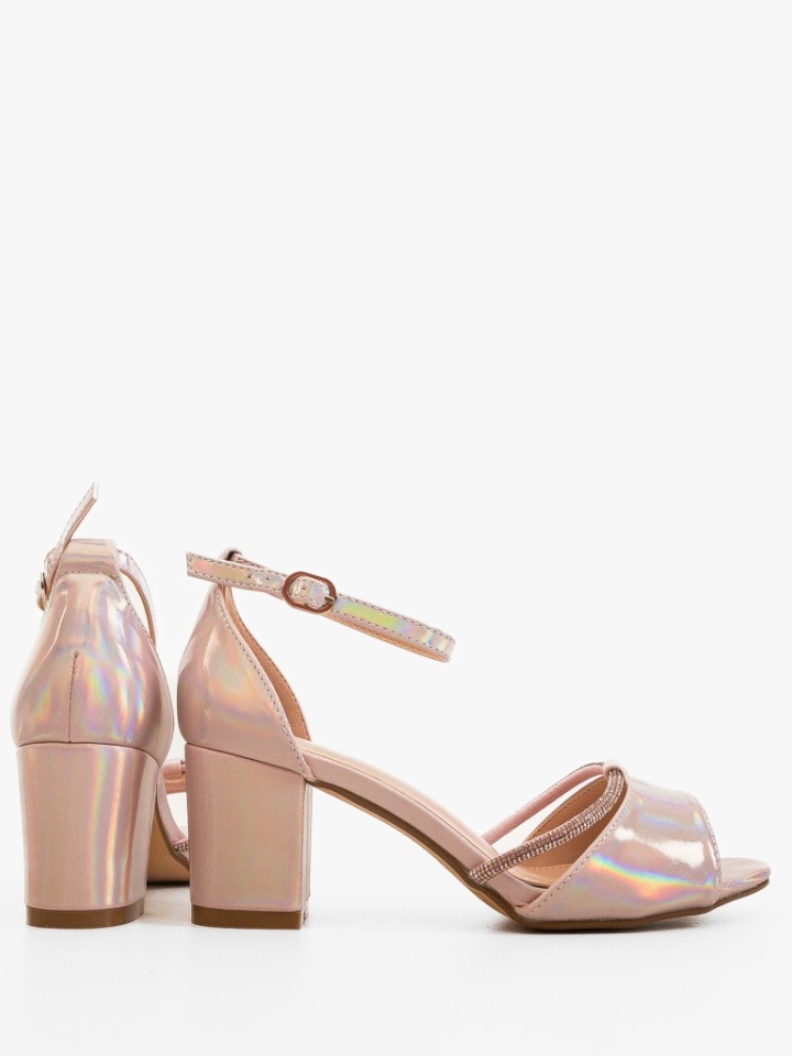 Sandale cu toc Leyre Argintii