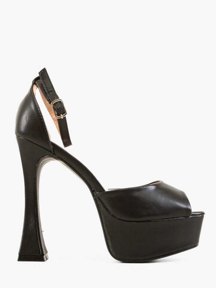 Sandale cu toc Krishan Negre