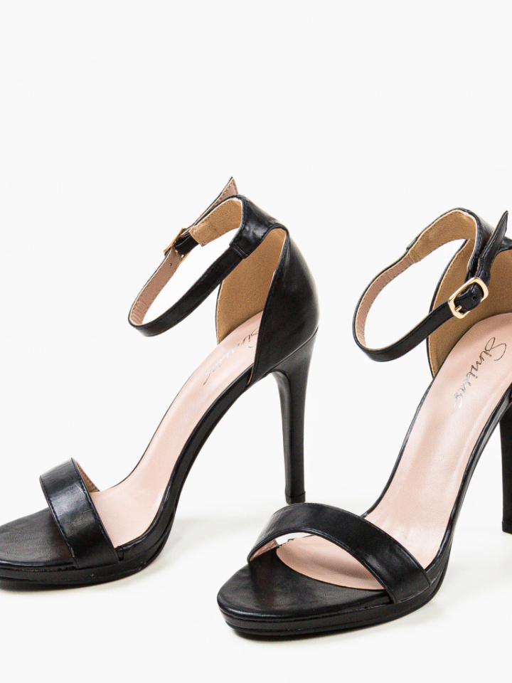 Sandale cu toc Caesonia Negre