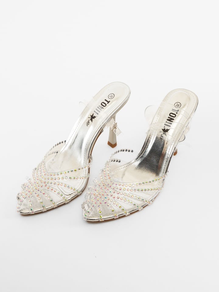 Pantofi cu toc Myndre Argintii