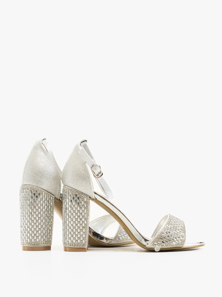 Sandale cu toc Sigma Argintii