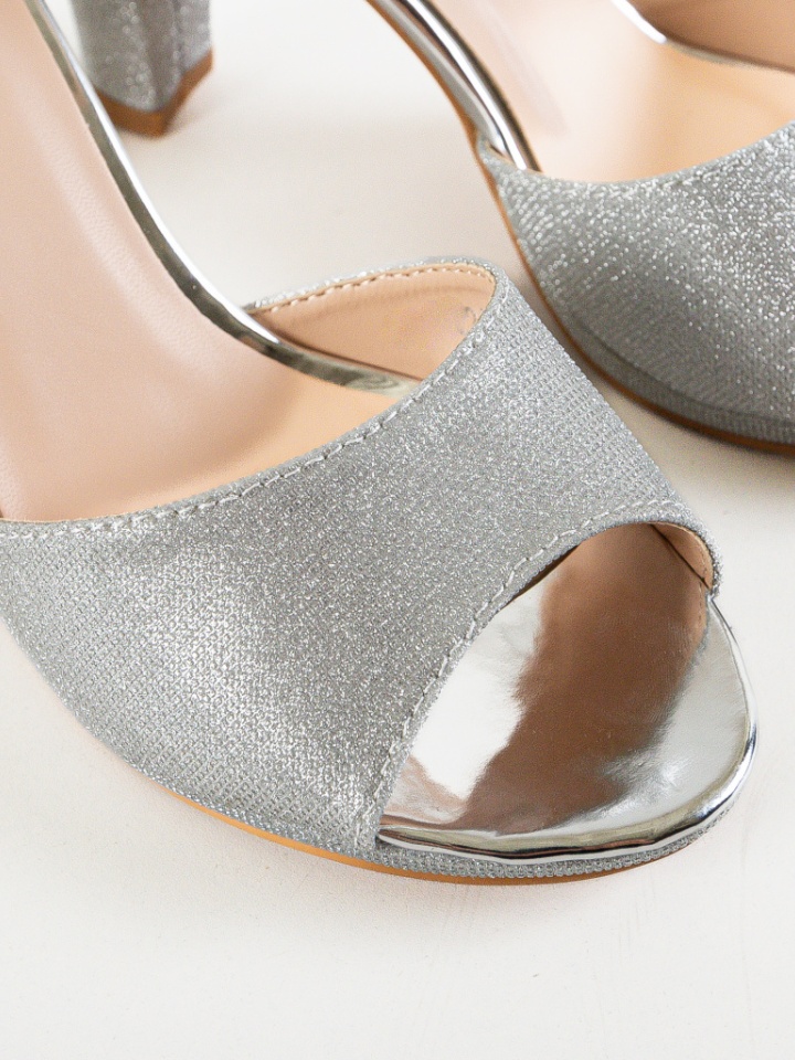 Sandale cu toc Berhane Argintii