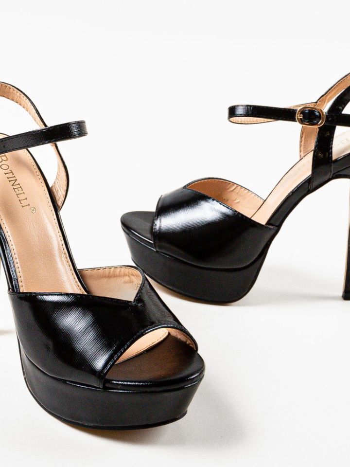 Sandale cu toc Ivy Negre
