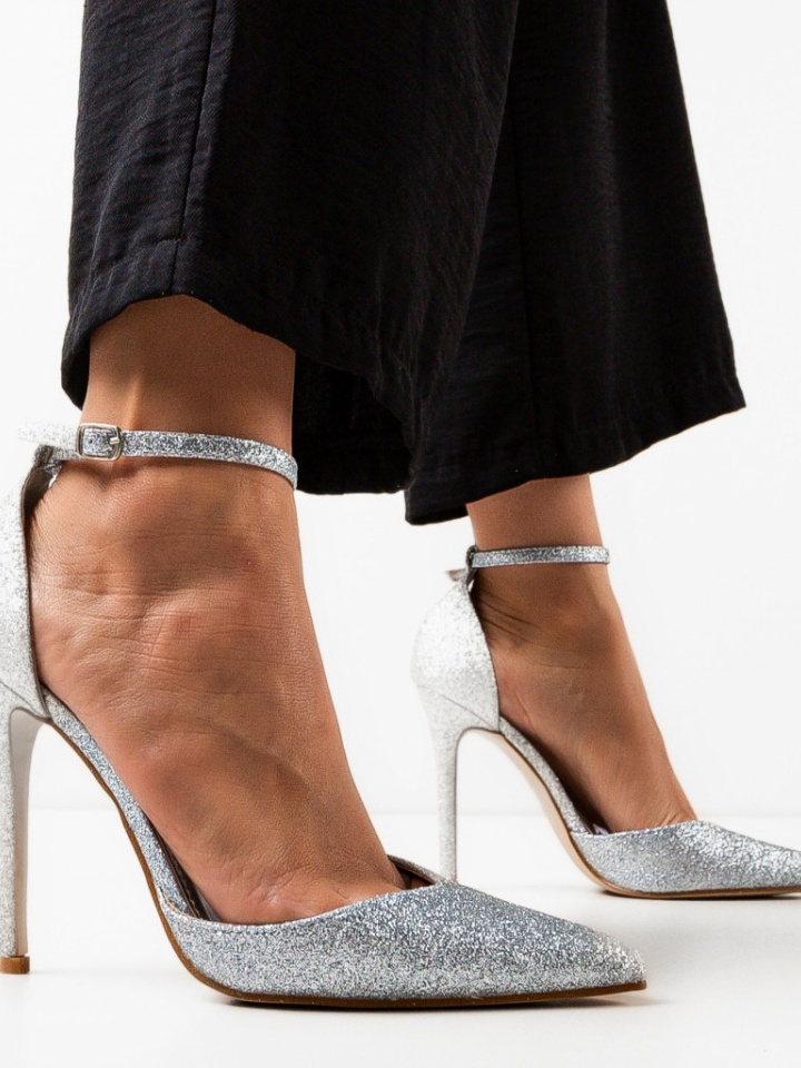 Pantofi cu toc Sofly Argintii