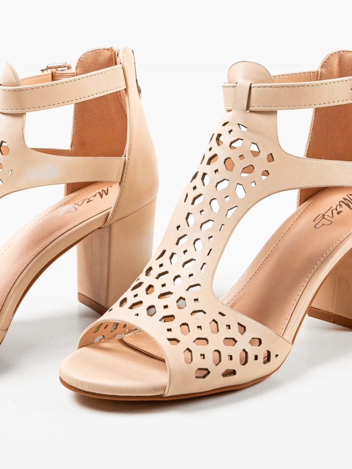 Sandale cu toc Minison Albe