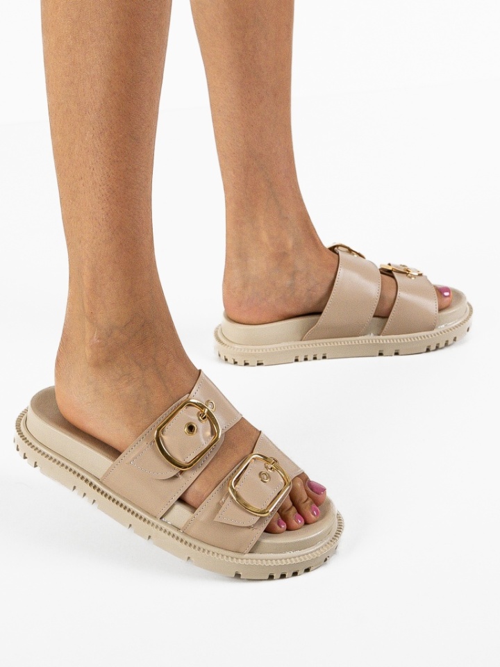 Papuci dama Panpro Bej