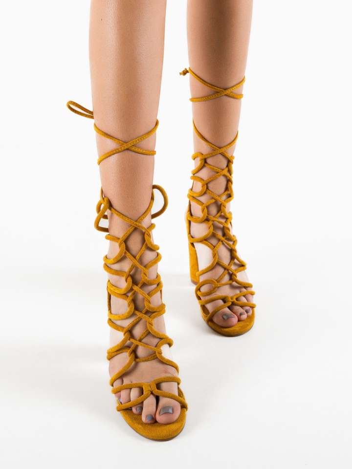 Sandale cu toc Jalka Bej