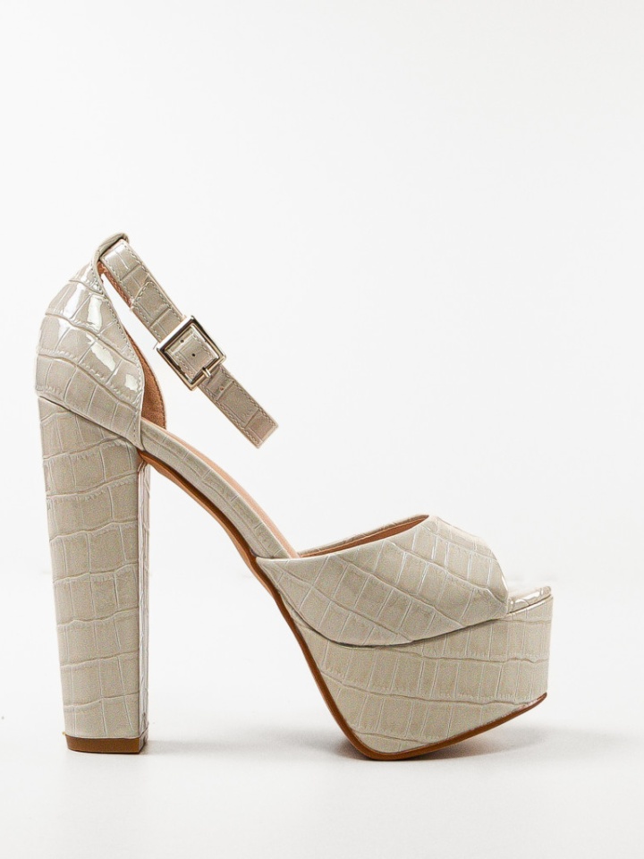 Sandale cu toc Dobre Bej