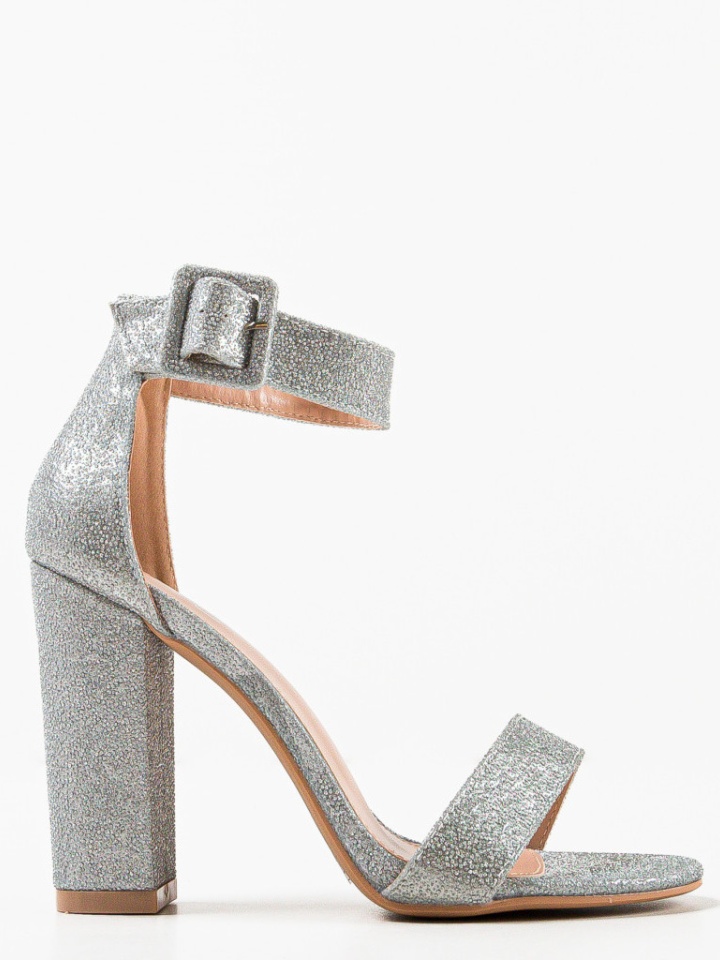 Sandale cu toc Bruno Argintii
