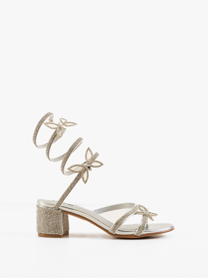 Sandale cu toc Margret Aurii