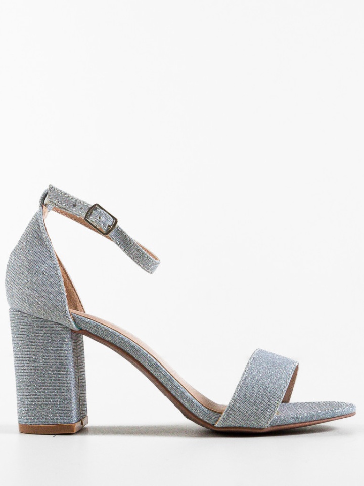 Sandale cu toc Dian Argintii