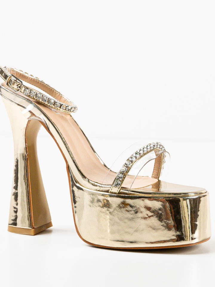 Sandale cu toc Barbara Argintiii