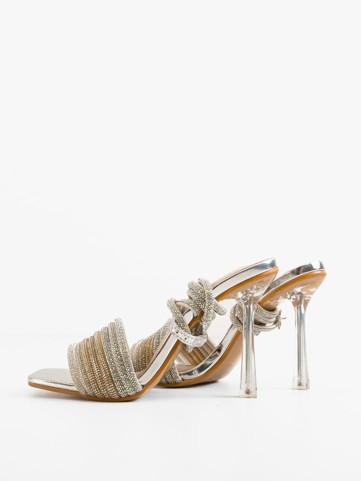 Sandale cu toc Anttoni Argintii