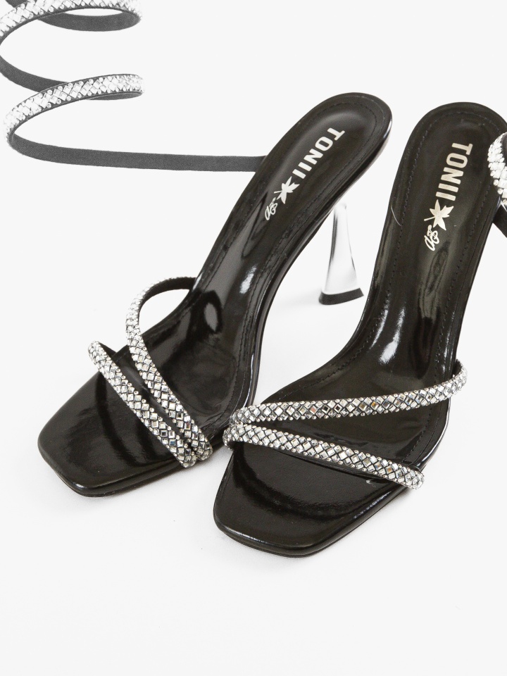 Sandale cu toc Sonia Negre