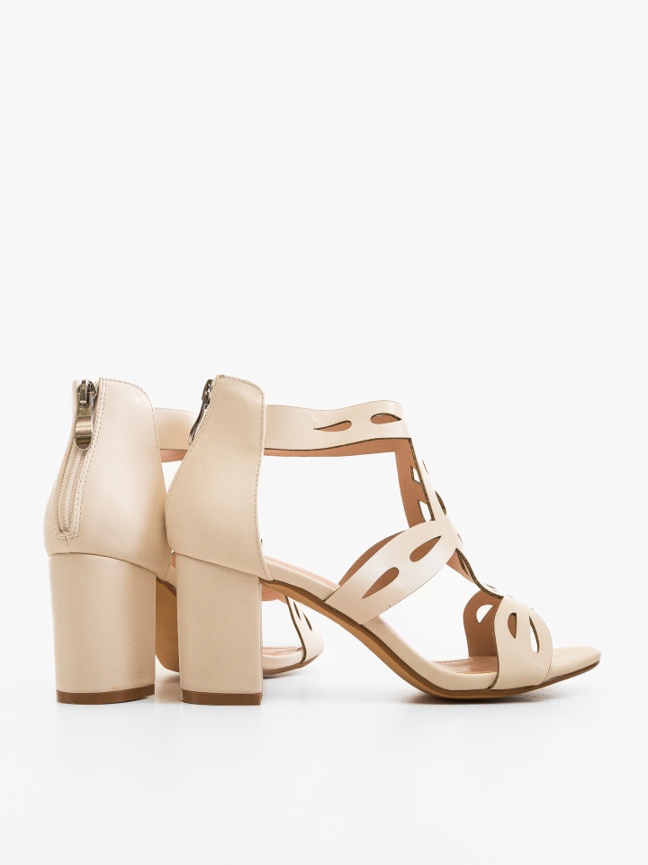 Sandale cu toc Vedre Bej