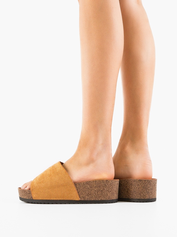 Papuci dama Tapan Bej