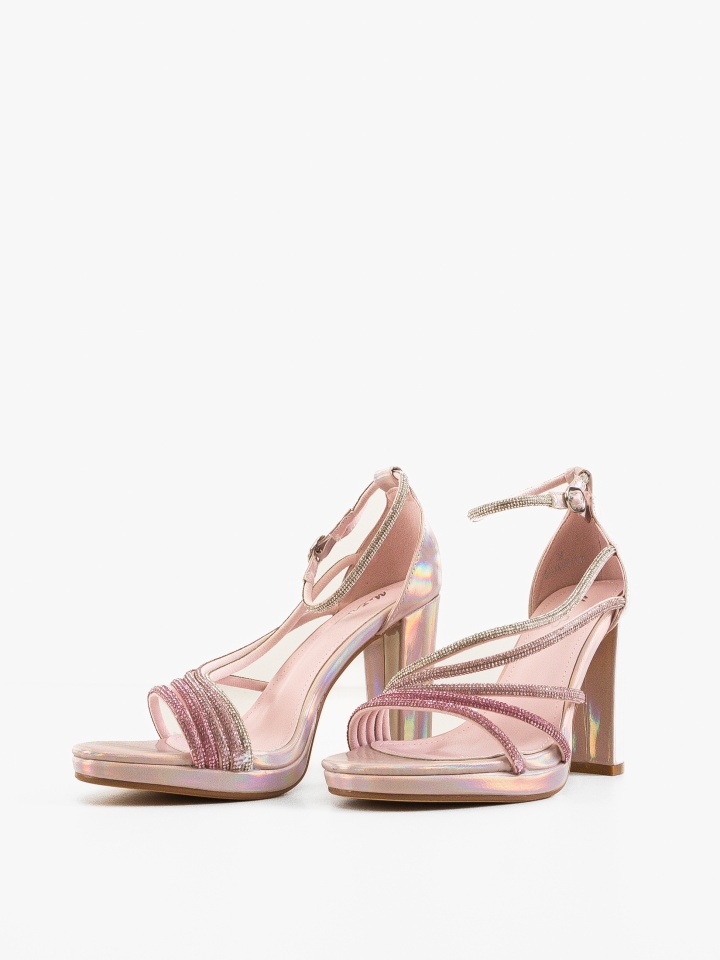 Sandale cu toc Saforia Albe