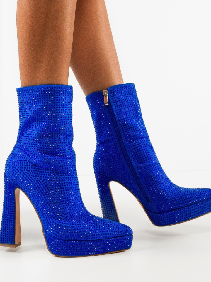 Botine dama Valeryia Albastre