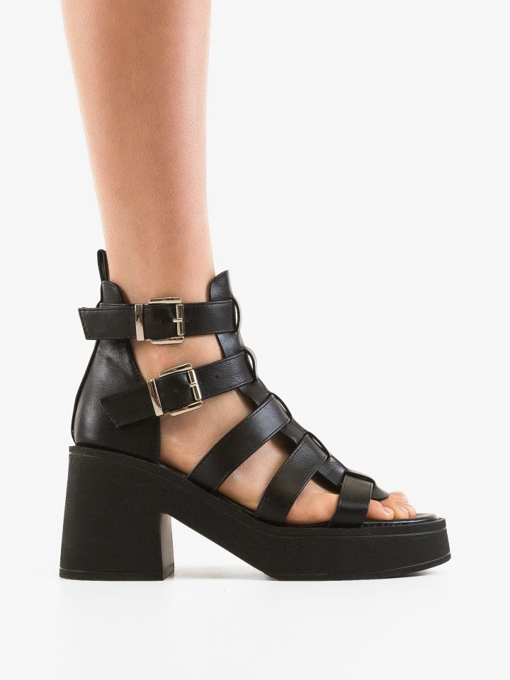 Sandale cu toc Jonty Negre