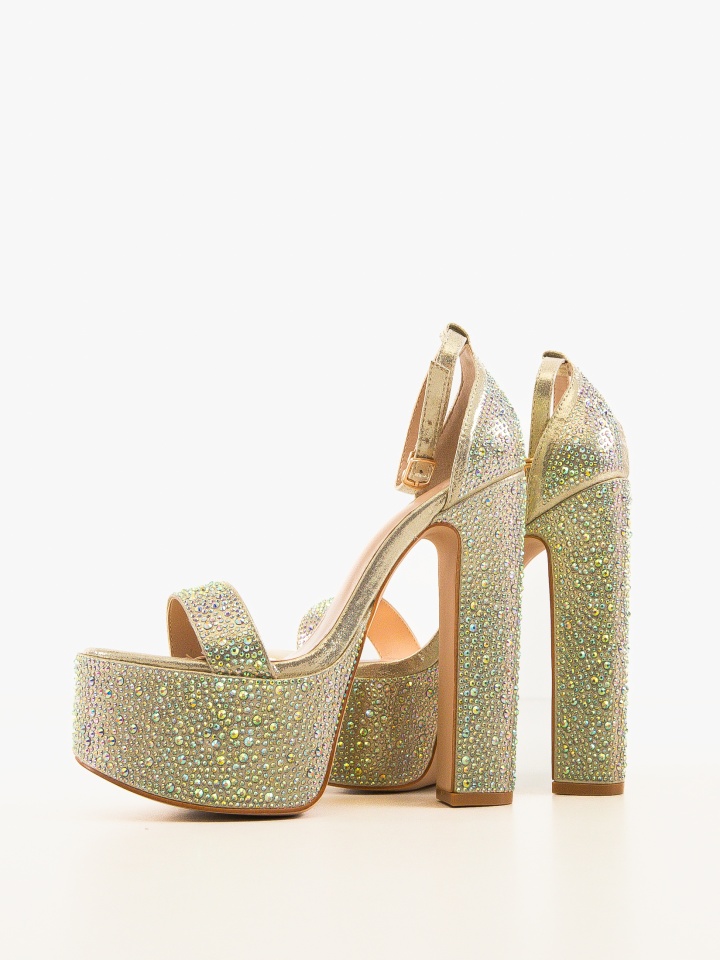 Sandale cu toc Courser Argintii