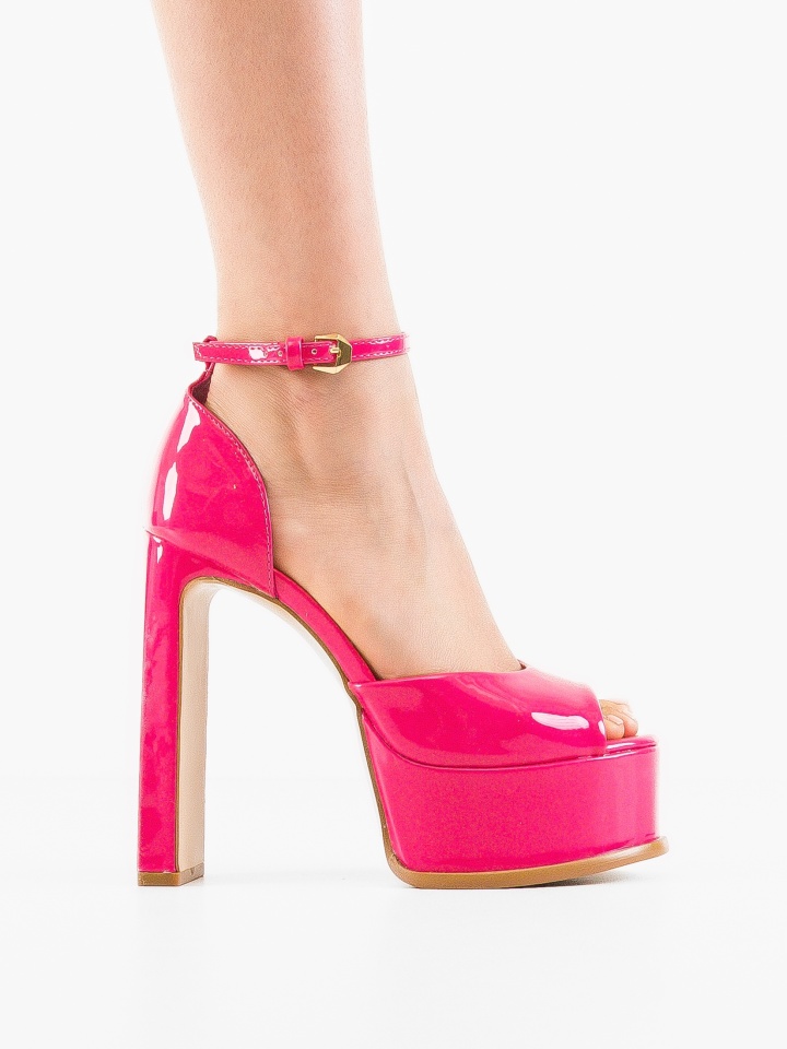 Sandale cu toc Carol Fuchsia