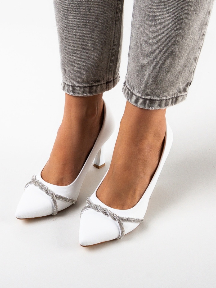 Pantofi cu toc Yajo Albi