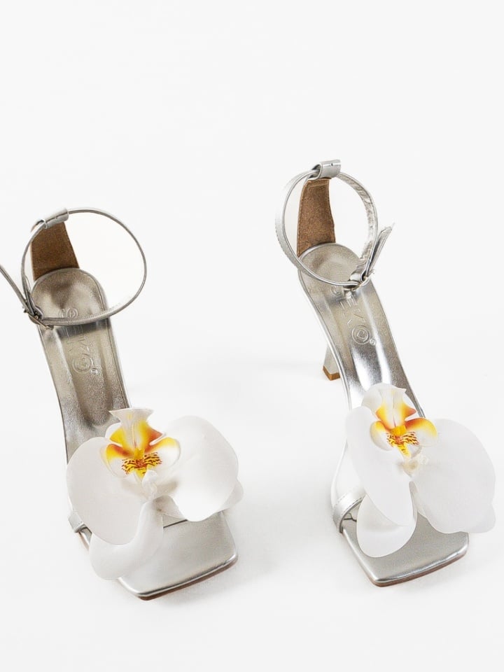 Sandale cu toc Orchidee Negre