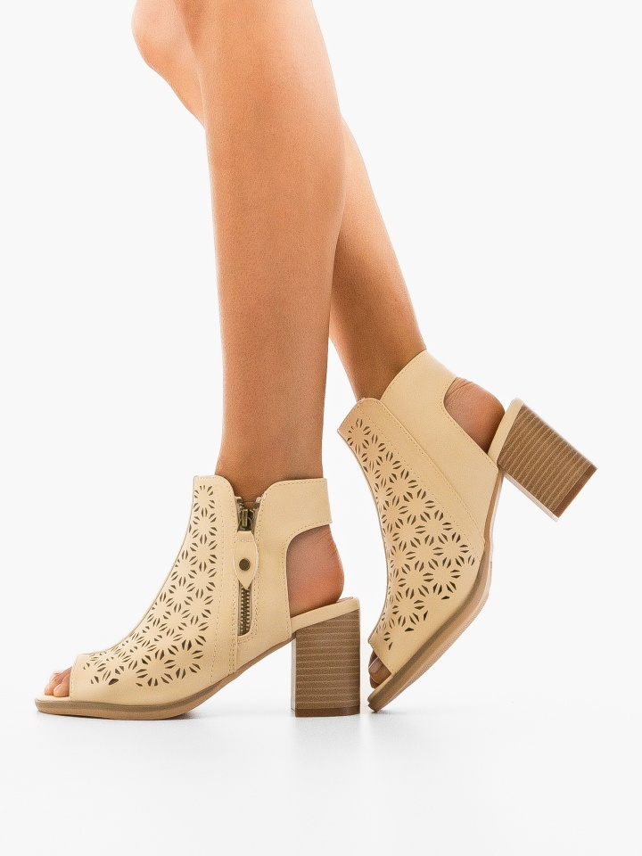 Sandale cu toc Adam Bej