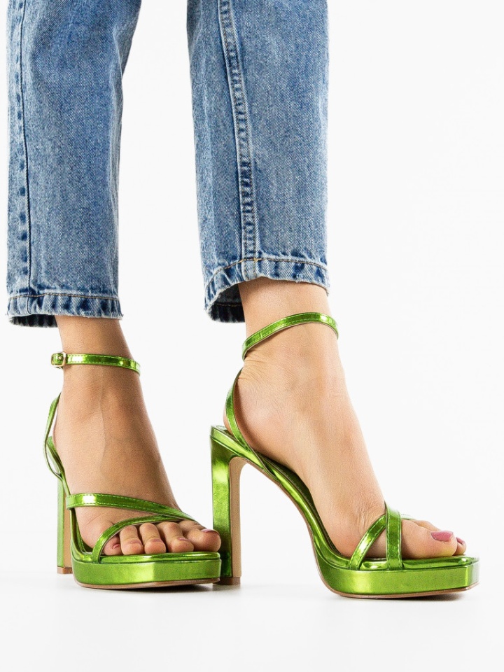 Sandale cu toc Lelesa Argintii