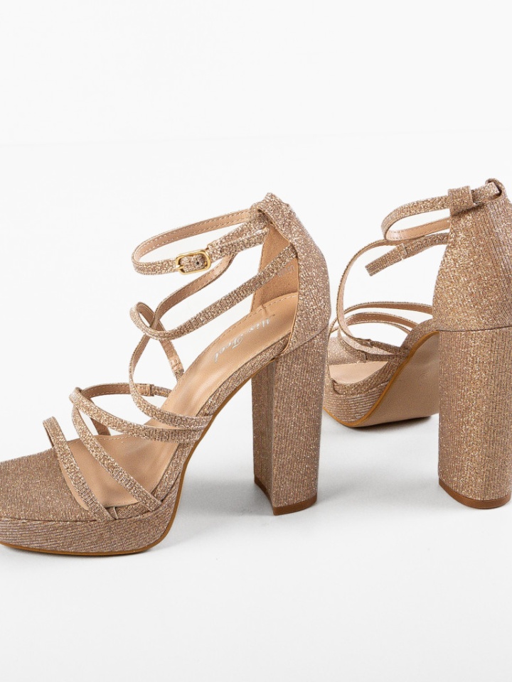 Sandale cu toc Hanson Argintii