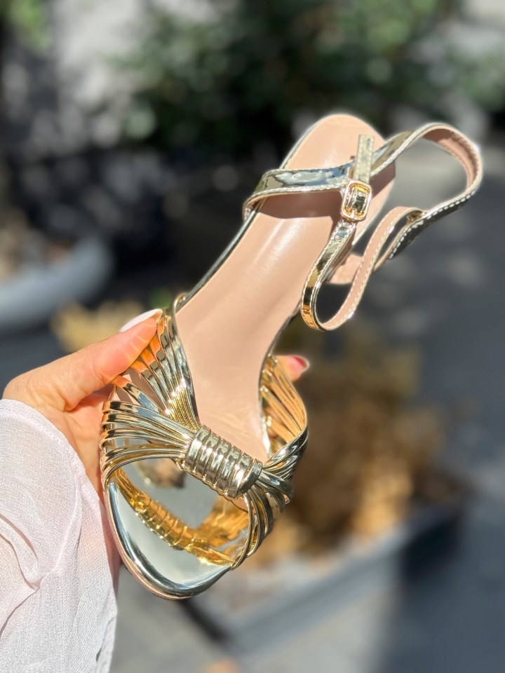 Sandale cu toc Cobano Argintii