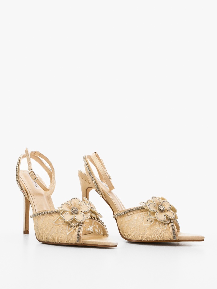 Sandale cu toc Kurtis Albe