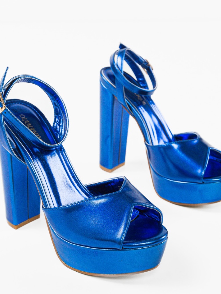 Sandale cu toc Yuuki Argintii