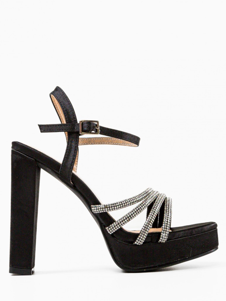 Sandale cu toc Lisbeth Negre